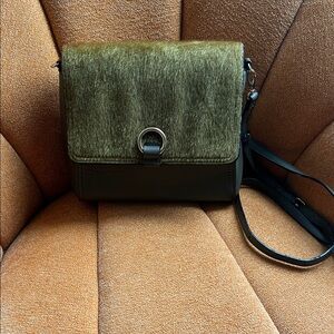 Neiman Marcus Olive and Black Crossbody Bag
